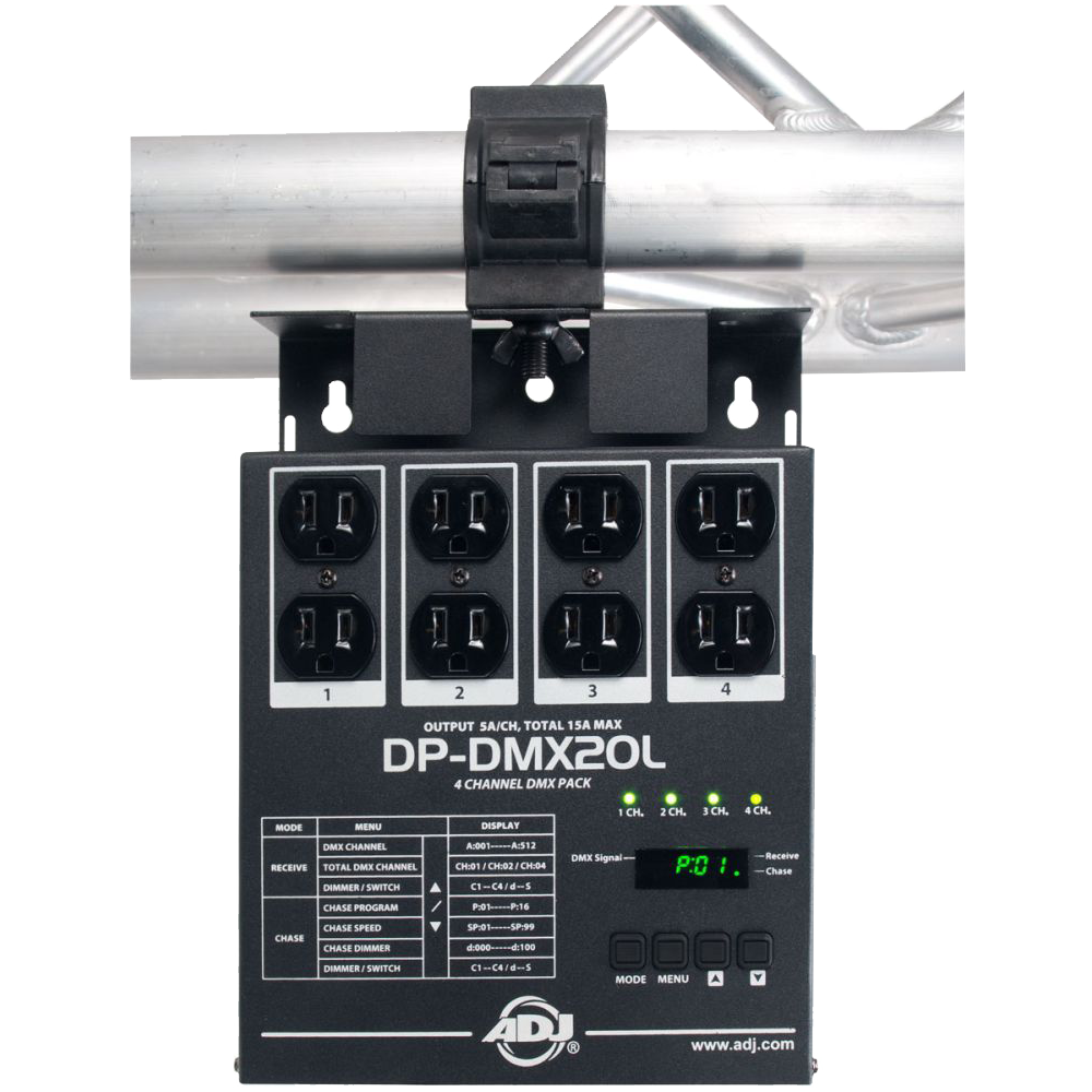 ADJ DP-DMX20L 4 Channel Portable and Universal DMX Dimmer/Switch Pack